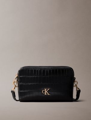 Croc Minimal Monogram Camera Bag, Black