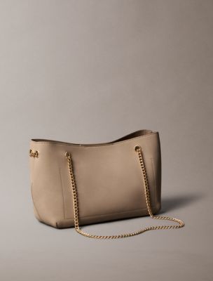 Sueded Minimal Monogram Chain Shoulder Bag - thumbnail 4