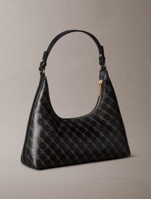 Женская сумка Calvin Klein Coated Monogram Convertible Shoulder, цвет: Чёрный / Кофейный — фото 2