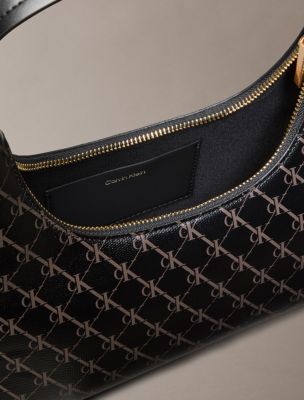 Женская сумка Calvin Klein Coated Monogram Convertible Shoulder, цвет: Чёрный / Кофейный — фото 3