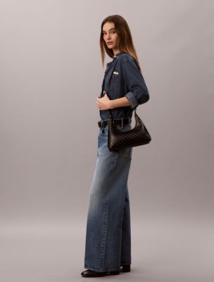 Женская сумка Calvin Klein Coated Monogram Convertible Shoulder, цвет: Чёрный / Кофейный — фото 4