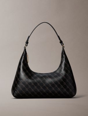 Женская сумка Calvin Klein Coated Monogram Convertible Shoulder, цвет: Чёрный / Кофейный — фото 1