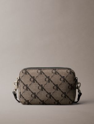 Monogram Jacquard Camera Bag, Lotus Beige / Black Aop