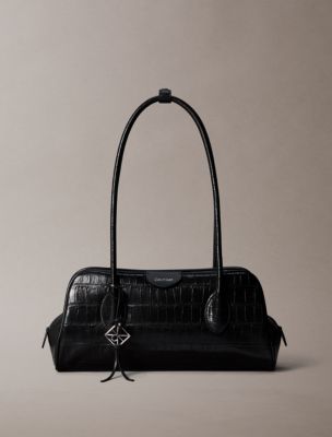 Emblem Logo Mini Shoulder Bag, Black