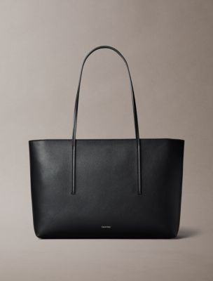 Embossed Logo Zip Tote Bag, Black