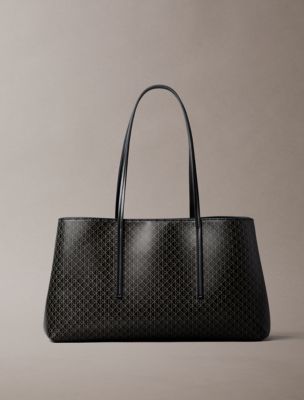 Allover Emblem Logo Tote Bag, Black