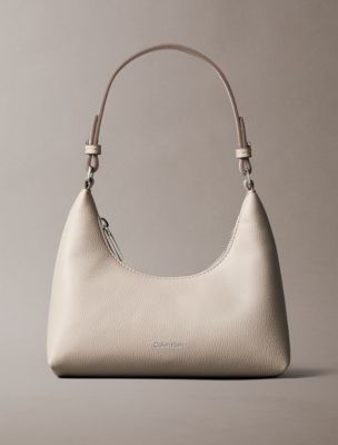 Embossed Logo Convertible Mini Shoulder Bag, Chateau Grey