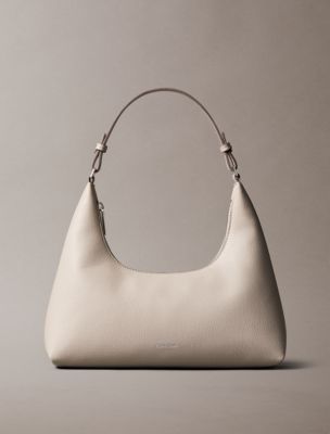 Embossed Logo Convertible Shoulder Bag, Chateau Gray
