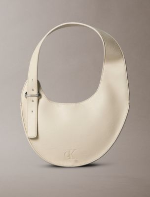 Crescent Asymmetrical Shoulder Bag, Light Hay