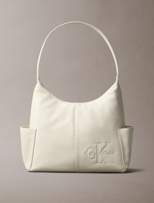 Embossed Monologo Pocket Shoulder Bag, Light Hay