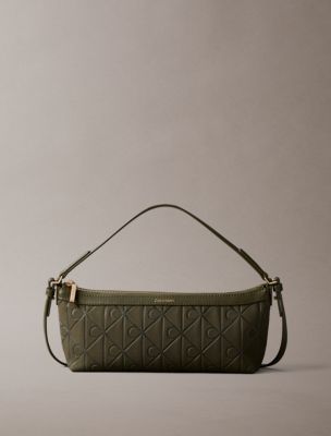 Allover Emblem Logo Long Shoulder Bag, Olive Night