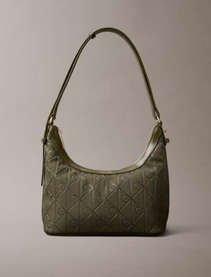 Allover Emblem Logo Small Shoulder Bag, Olive Night