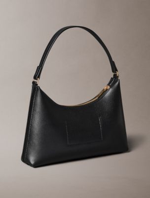 Женская сумка Calvin Klein Foil Logo Small Shoulder, цвет: Чёрный / Кокосовый — фото 2