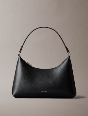 Foil Logo Small Shoulder Bag, Black/Toasted Coconut