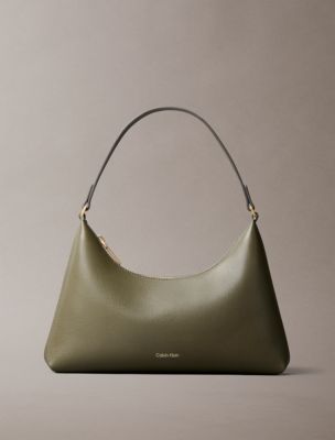Foil Logo Small Shoulder Bag, Oliver Night / Seagrass