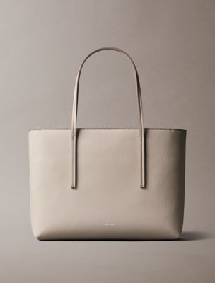 Embossed Logo Small Tote Bag, Chateau Grey