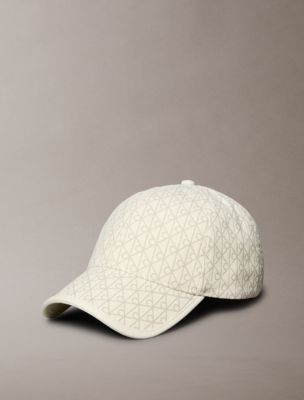 Allover Emblem Logo Baseball Cap, Lily White Aop