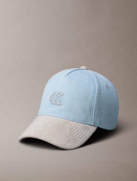 Calvin Klein Denim Sueded Monogram Cap