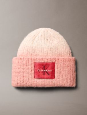 Monologo Ombre Rib Beanie, Light Cashew / Ruby Red