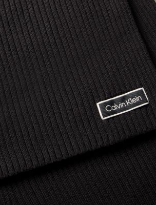 Женский шарф Calvin Klein Logo Patch Rib, цвет: Чёрный — фото 3
