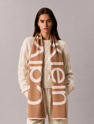 Женский шарф Calvin Klein Bold Logo Two-Tone Jacquard, цвет: Affogat — фото 4