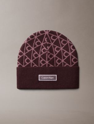 Allover Emblem Logo Wool Beanie, Fudge