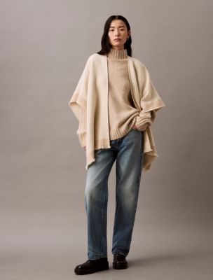 Wool Woven Shawl, Antique White