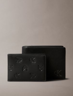 Allover Monogram Logo Bifold Wallet + Card Case, Black