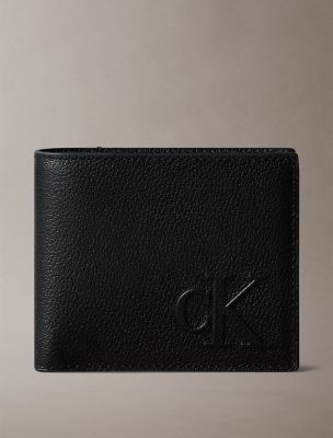 Sculpted Impression Bifold Wallet and Coin Pouch, Black