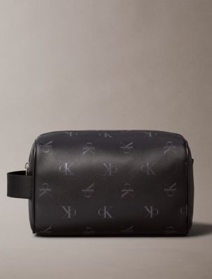 Allover CK Monogram Logo Dopp Kit, Black