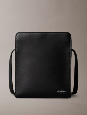 Sac à bandoulière pour téléphone à monogramme, noir