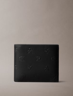 Allover Monogram Logo Bifold Wallet with Coin Pouch, Black