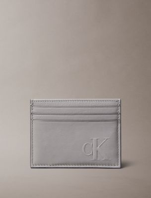 Saffiano Leather Card Case, Formal Gray