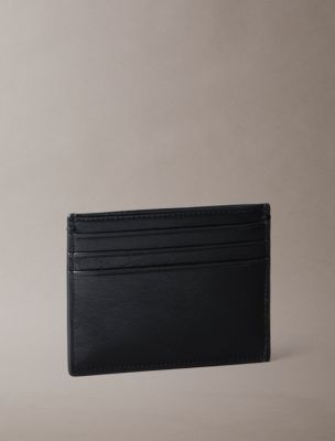 Мужской кошелёк Calvin Klein Bold Monogram Leather Card Case, цвет: Чёрный — фото 2