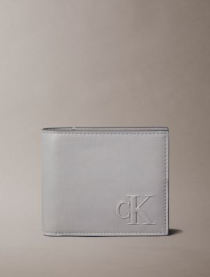 Sculpted Impression Bifold Wallet , Formal Gray