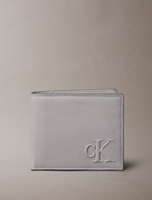 Sculpted Impression Bifold Wallet with Coin Pouch, Formal Gray