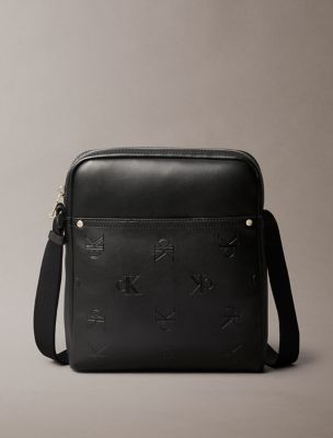 Sac Reporter avec monogramme sur l’ensemble, noir