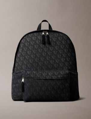 Allover Monogram Logo Large Backpack, Black