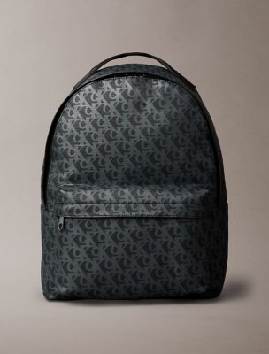 Allover Monogram Logo Backpack, Black