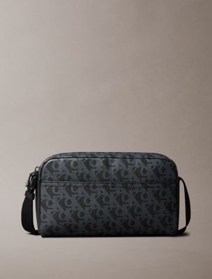 Allover Monogram Logo Matte Camera Bag, Black