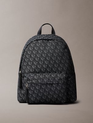 Allover Monogram Logo Backpack, Black