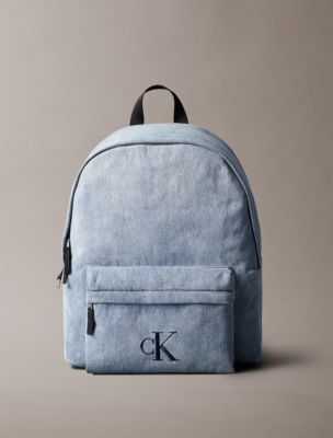 Sac à dos en denim à monogramme avec logo, denim