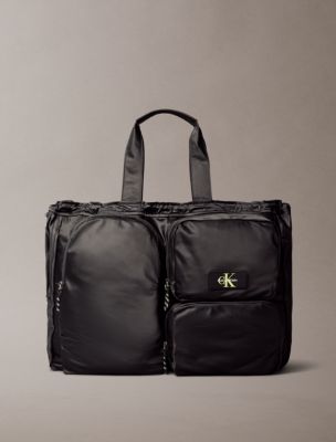 Tech Utility Tote Bag, Black/Wild Lime