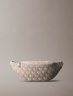 Jacquard Monogram Waistpack, Caribou/Weathered Teak