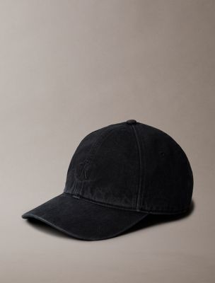 Denim Compact Monogram Logo Baseball Cap, Black Beauty