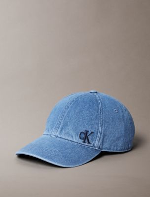 Washed Denim Embroidered Logo Baseball Cap, New Blue