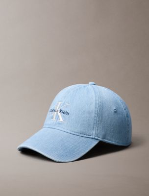 Denim Embroidered Monogram Logo Cap, Vintage Denim