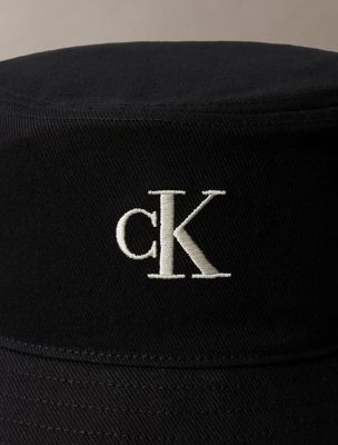 【 】CKJ Monogram Logo Bucket Hat_TRAVERTINE Compact Monogram Logo Bucket Hat | Calvin Klein