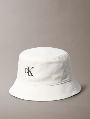 Compact Monogram Logo Bucket Hat, Bone White
