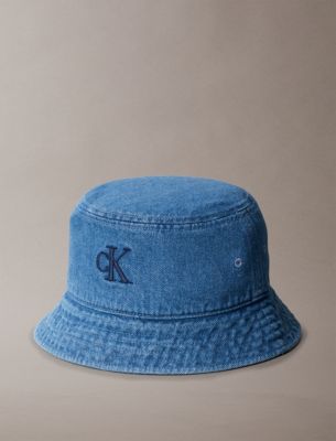 Monogram Logo Denim Bucket Hat, New Blue